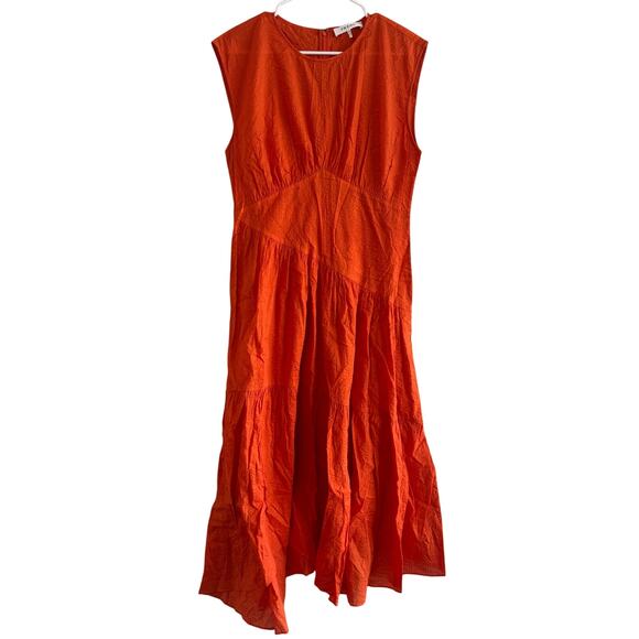 Frame Gathered Seam Dress Orange Crush - Picture 5 of 11